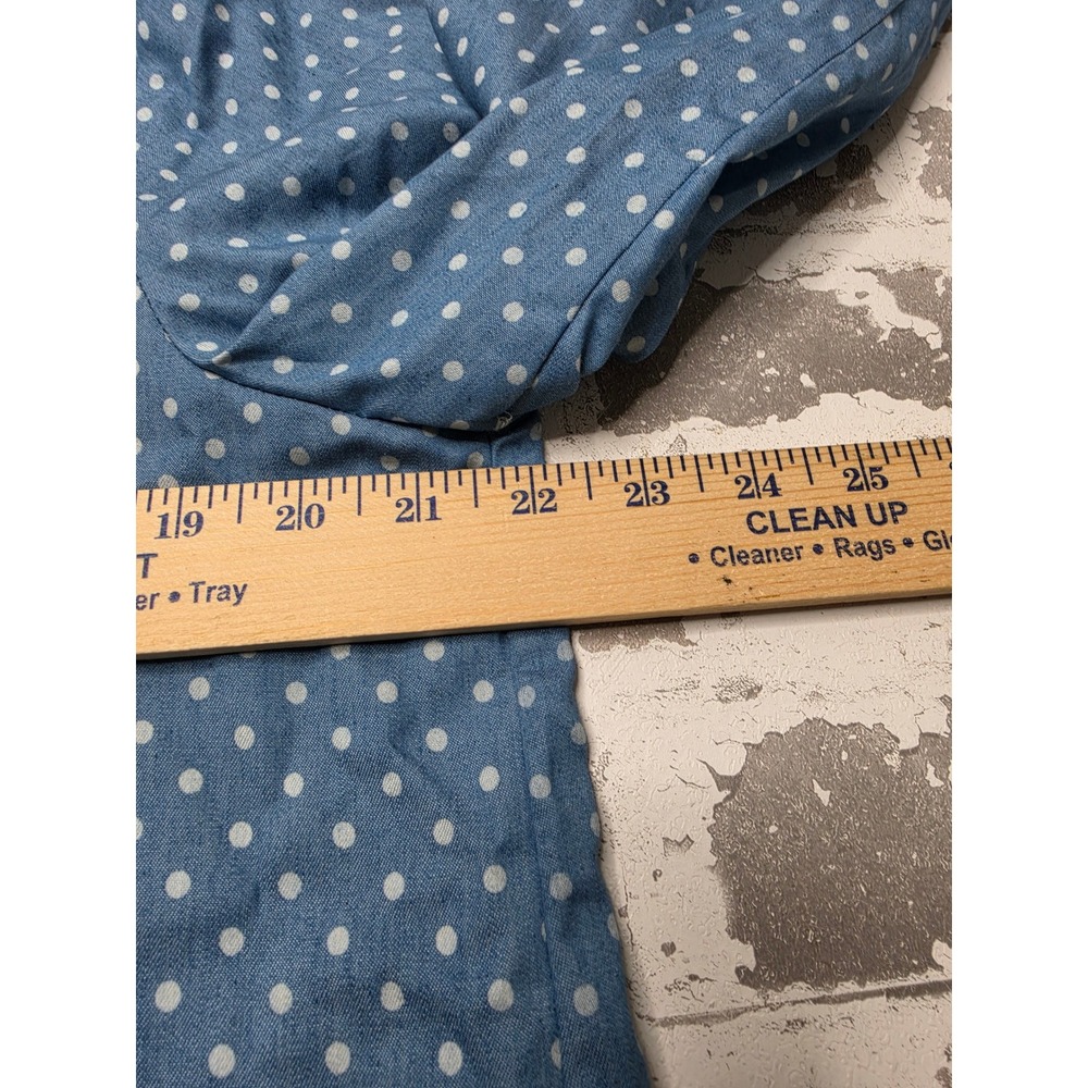 Jack B. Quick Holiday Santa Sequin Polka Dot Button Down Shirt Blue Women Large - Picture 3 of 11